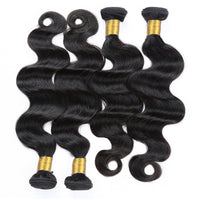 Cameraing Brazilian Human Virgin Hair Body Wave Hair 4 Bundles with 4*4 Lace Closure 2