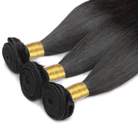 Cameraing Indian Human Virgin Hair Straight Hair 3 Bundles with Ear to Ear Lace Frontal 5