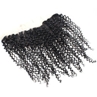 Cameraing Brazilian Human Virgin Hair Kinky Curly Hair 3 Bundles with Ear to Ear Lace Frontal 6