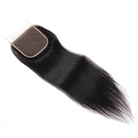 Cameraing Brazilian Human Virgin Hair Straight Hair 4 Bundles with 4*4 Lace Closure 7