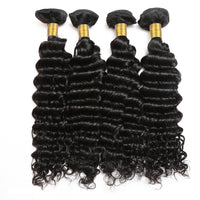 Cameraing Brazilian Human Virgin Hair Deep Wave Hair 4 Bundles with 4*4 Lace Closure 2