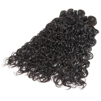 Cameraing Brazilian Human Virgin Hair Water Wave Hair 4 Bundles with 4*4 Lace Closure 4