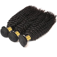 Cameraing Indian Human Virgin Hair Kinky Curly Hair 3 Bundles with Ear to Ear Lace Frontal 4