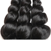 Cameraing Indian Human Virgin Hair Loose Wave Hair 3 Bundles with Ear to Ear Lace Frontal 5