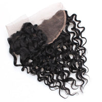 Cameraing Brazilian Human Virgin Hair Water Wave Hair 3 Bundles with Ear to Ear Lace Frontal 6