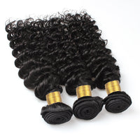 Cameraing Brazilian Human Virgin Hair Deep Wave 3 Bundles 4