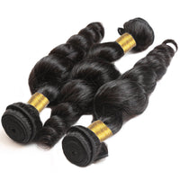 Cameraing Brazilian Human Virgin Hair Loose Wave weft with closure 3 Bundles with 4*4 lace closure 4