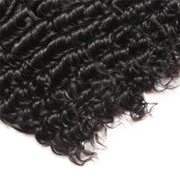 Cameraing Indian Human Virgin Hair Deep Wave Hair 3 Bundles with Ear to Ear Lace Frontal 5