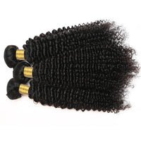 Cameraing Brazilian Human Virgin Hair Kinky Curly weft with closure 3 Bundles with 4*4 lace closure 3