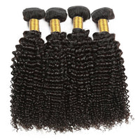 Cameraing Indian Human Virgin Hair Kinky Curly Hair 4 Bundles with 4*4 Lace Closure 4