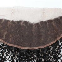 Cameraing Indian Human Virgin Hair Kinky Curly Hair 3 Bundles with Ear to Ear Lace Frontal 6