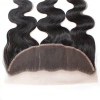 Cameraing Indian Human Virgin Hair Body Wave Hair 3 Bundles with Ear to Ear Lace Frontal 8
