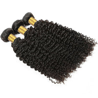 Cameraing Brazilian Human Virgin Hair Kinky Curly Hair 3 Bundles with Ear to Ear Lace Frontal 4
