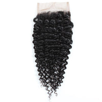Cameraing Brazilian Human Virgin Hair Kinky Curly Hair 4 Bundles with 4*4 Lace Closure 6