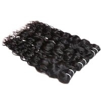 Cameraing Indian Human Virgin Hair Water Wave Hair 3 Bundles with Ear to Ear Lace Frontal 4