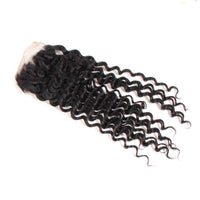 LH Hair Indian Temple Hair 4*4 Swiss Lace Closure Deep Wave Style 1 Piece