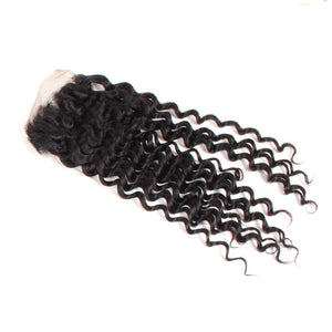 Cameraing Indian Temple Hair 4*4 Swiss Lace Closure Deep Wave Style 1 Piece 1