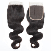 Cameraing Brazilian Human Virgin Hair Body Wave weft with closure 3 Bundles with 4*4 lace closure 6