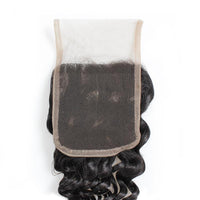 Cameraing Brazilian Human Virgin Hair Deep Wave Hair 4 Bundles with 4*4 Lace Closure 5