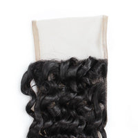 Cameraing Indian Human Virgin Hair Deep Wave Hair 4 Bundles with 4*4 Lace Closure 7