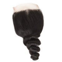LH Hair Extensions Loose Wave Human Hair 4*4 Lace Closure 1 Piece