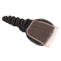 Cameraing Brazilian Human Virgin Hair Loose Wave weft with closure 3 Bundles with 4*4 lace closure 5