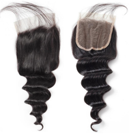 LH Hair Loose Deep Swiss Lace Closure Human Remy Hair Closure 1 Piece