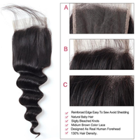 Cameraing Loose Deep Swiss Lace Closure Human Remy Hair Closure 1 Piece 3