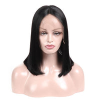 Cameraing Brazilian Virgin Human Hair Pre-Plucked Straight T-shape Bob Wig 4