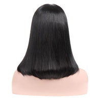 Cameraing Brazilian Virgin Human Hair Pre-Plucked Straight T-shape Bob Wig 6