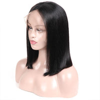 Cameraing Brazilian Virgin Human Hair Pre-Plucked Straight T-shape Bob Wig 5