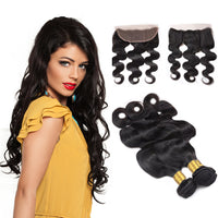 LH Hair Brazilian Human Virgin Hair Body Wave Hair 3 Bundles with Ear to Ear Lace Frontal