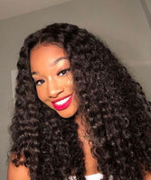 LH Hair Brazilian Human Virgin Hair Pre-Plucked Deep Wave Lace Frontal Wig