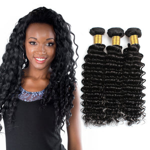 LH Hair Brazilian Human Virgin Hair Deep Wave 3 Bundles 1