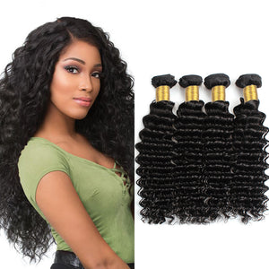 LH Hair Brazilian Human Virgin Hair Deep Wave 4 Bundles 1