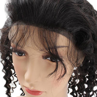 Cameraing Brazilian Human Virgin Hair Pre-Plucked Deep Wave Lace Frontal Wig 5
