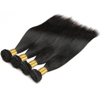 Cameraing Brazilian Human Virgin Hair Straight Hair 4 Bundles with 4*4 Lace Closure 4