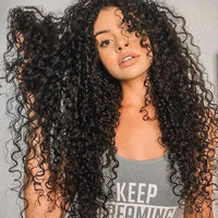 LH Hair Brazilian Human Virgin Hair Pre-Plucked Kinky Curly Full Lace Wig