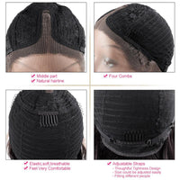 Cameraing Brazilian Virgin Human Hair Pre-Plucked Straight T-shape Bob Wig 7