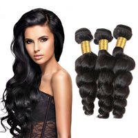 LH Hair Indian Human Virgin Hair Loose Wave 3 Bundles