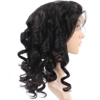 Cameraing Brazilian Human Virgin Hair Pre-Plucked Loose Wave Full Lace Wig 5
